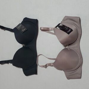 Laks Set of Two Brasierre 32B Black and Taupe Padded Cups
